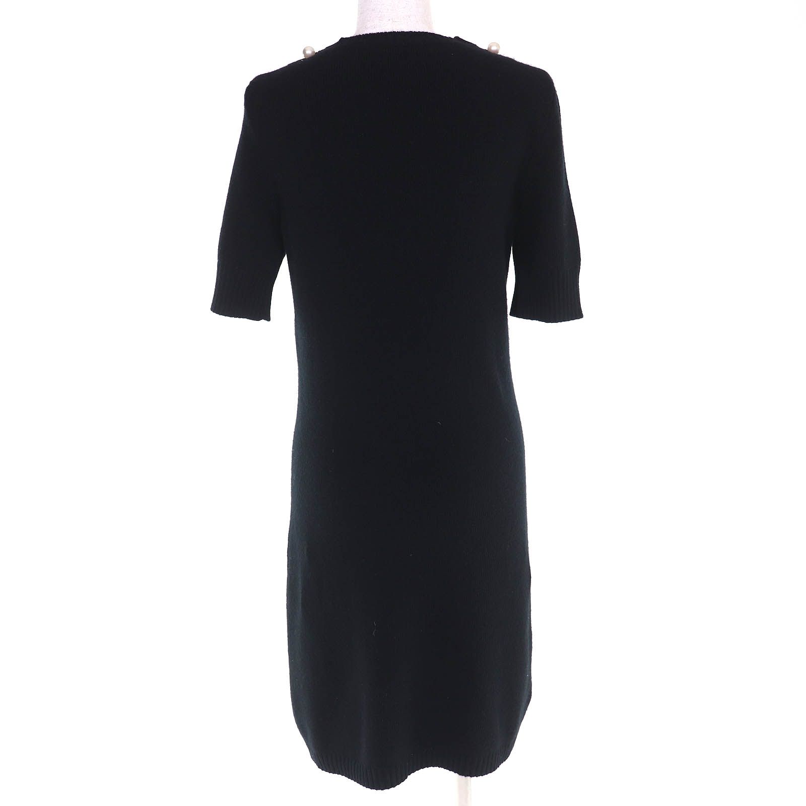 美品△CHANEL シャネル P57393 カシミヤ100％ ココマークパール 半袖