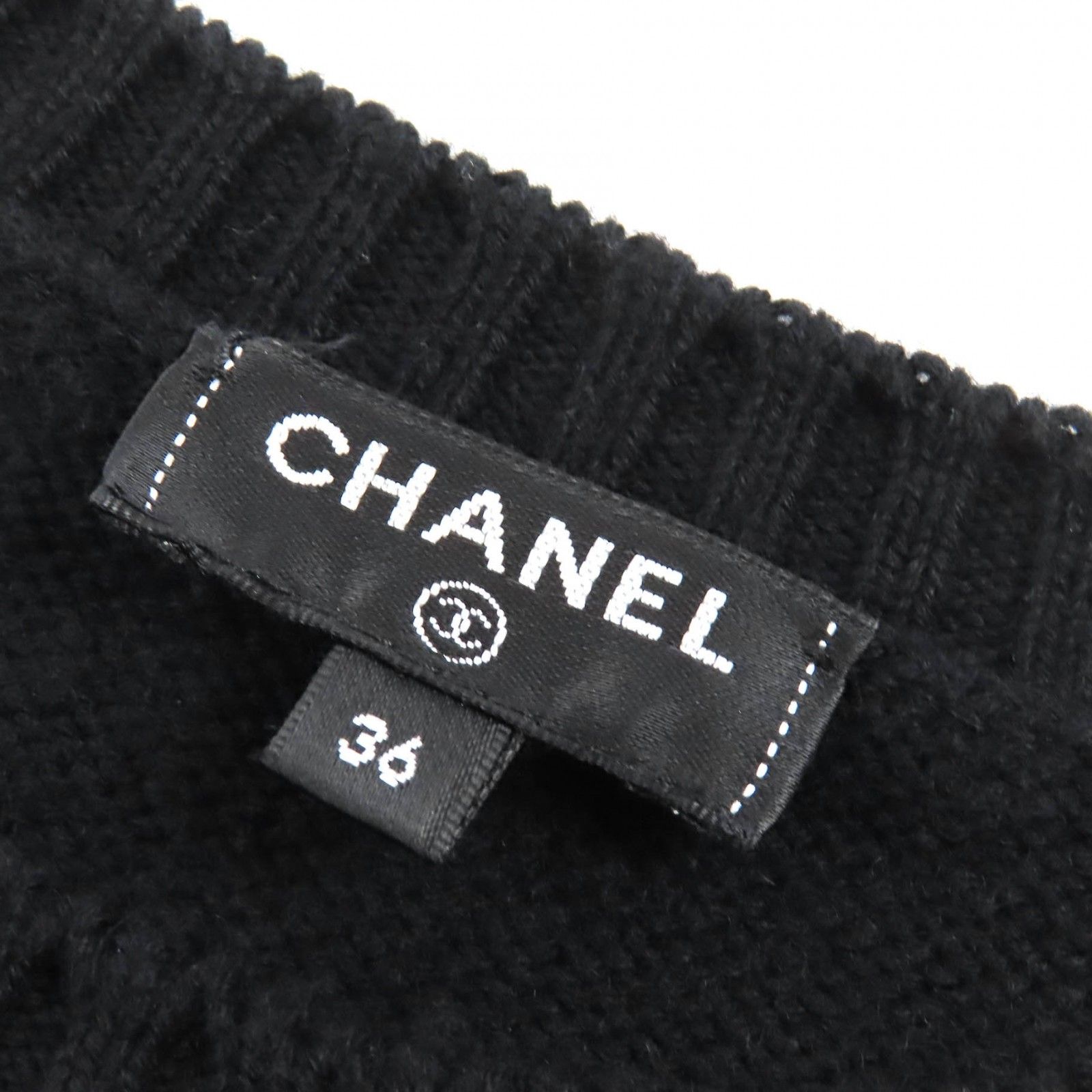 美品△CHANEL シャネル P57393 カシミヤ100％ ココマークパール 半袖