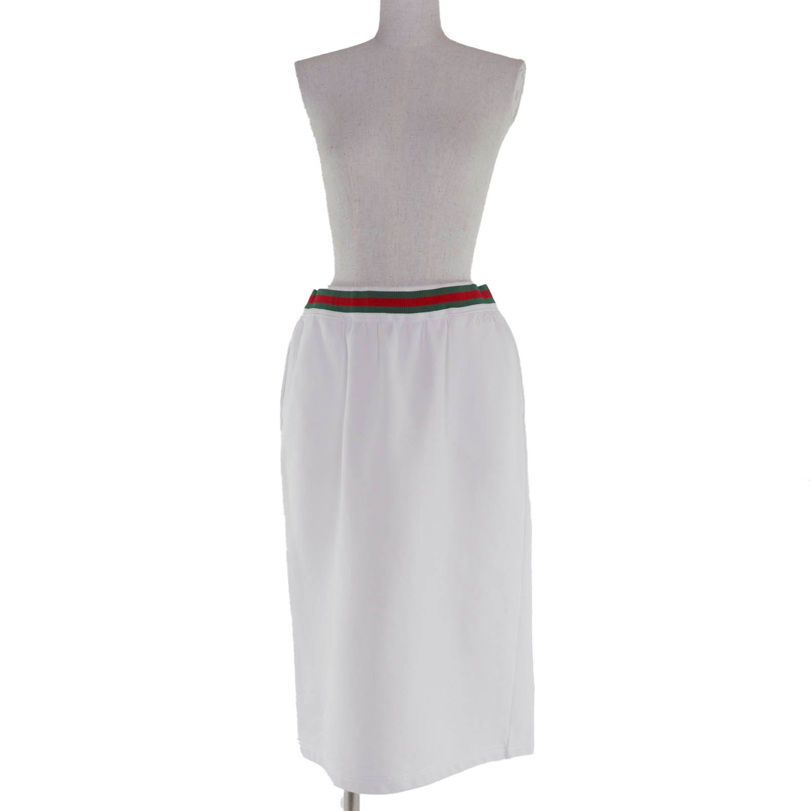 極美品☆GUCCI グッチ 810391 コットン100％ ロゴ入り ウェブライン