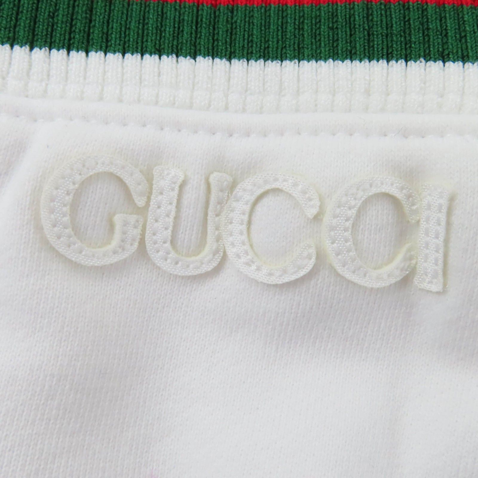 極美品☆GUCCI グッチ 810391 コットン100％ ロゴ入り ウェブライン