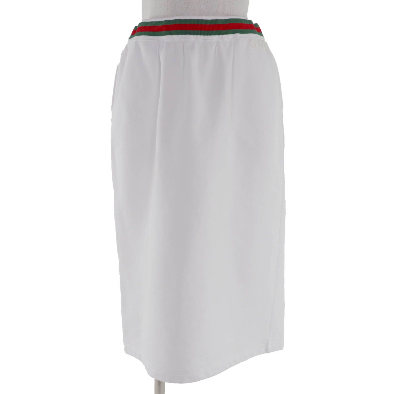 極美品☆GUCCI グッチ 810391 コットン100％ ロゴ入り ウェブライン