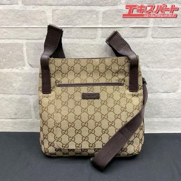 良品 GUCCI GG柄 キャンバス レザー ショルダー バッグ A4 大容量 極美品】 GUCCI グッチ ショルダーバッグ キャンバス レザー GG柄