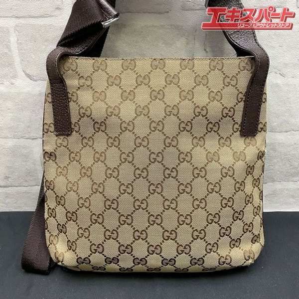 GUCCI GG柄 キャンバス ショルダーバッグ 122793 斜め掛け グッチ 戸塚