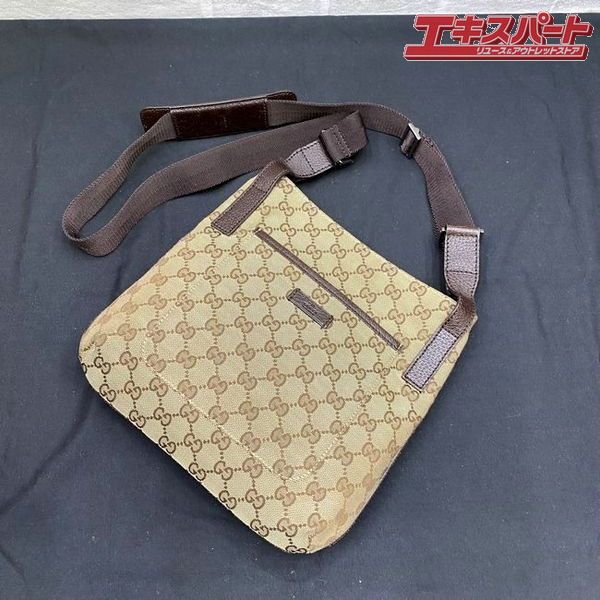GUCCI GG柄 キャンバス ショルダーバッグ 122793 斜め掛け グッチ 戸塚