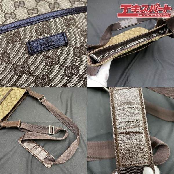 GUCCI(グッチ) ショルダーバッグ GG柄 122793 ベージュ×ダークブラウン 