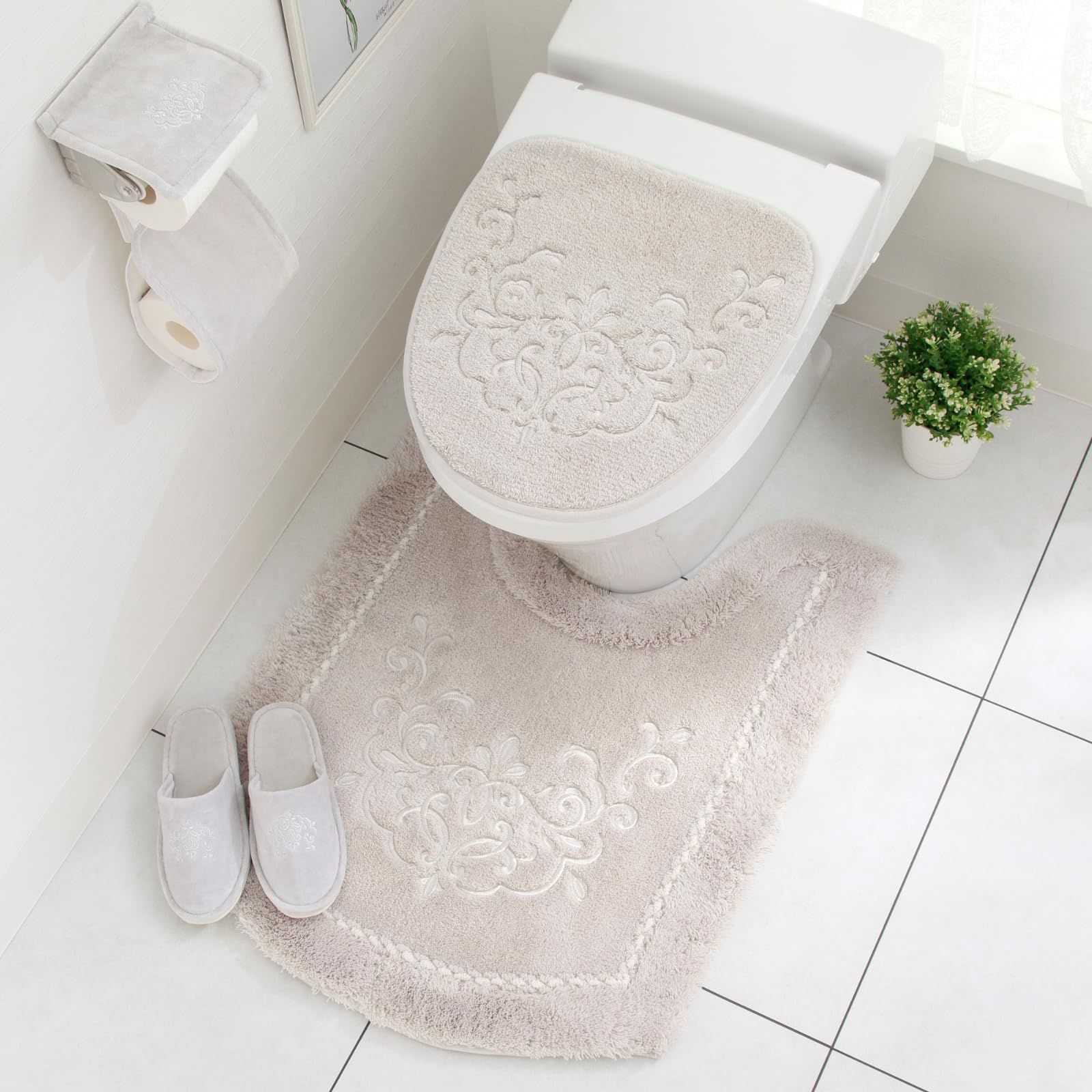  DaiDo 大同 ブリンク トイレマット スリッパ セット ロング グレー その他 トイレ用品