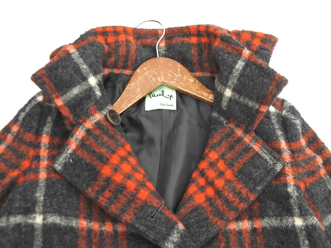 Paul Smith ポールスミス ウール混 2WAY フード チェック ダブル