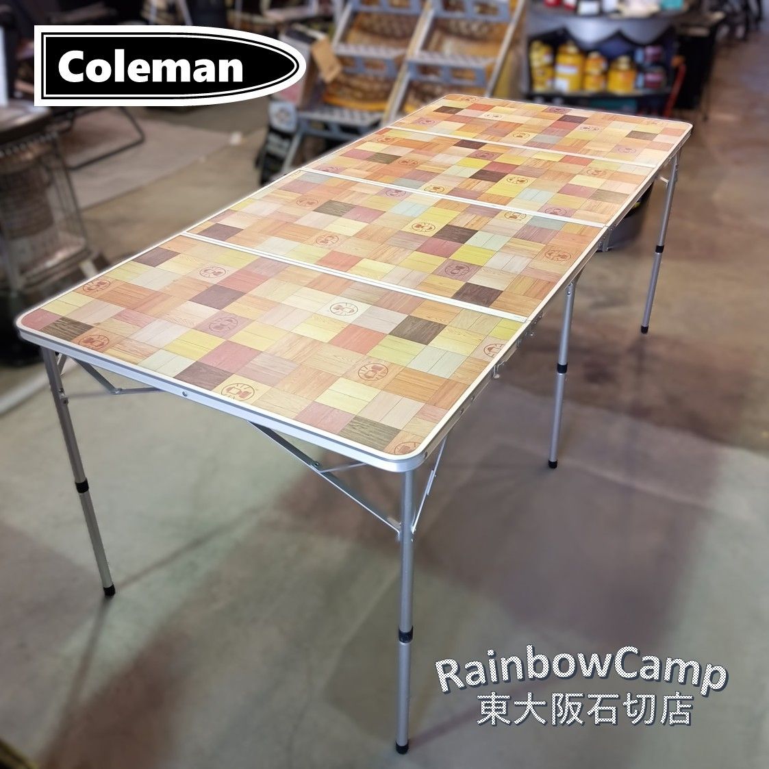 ◇Coleman(コールマン) ナチュラルモザイクリビングテーブル/180プラス