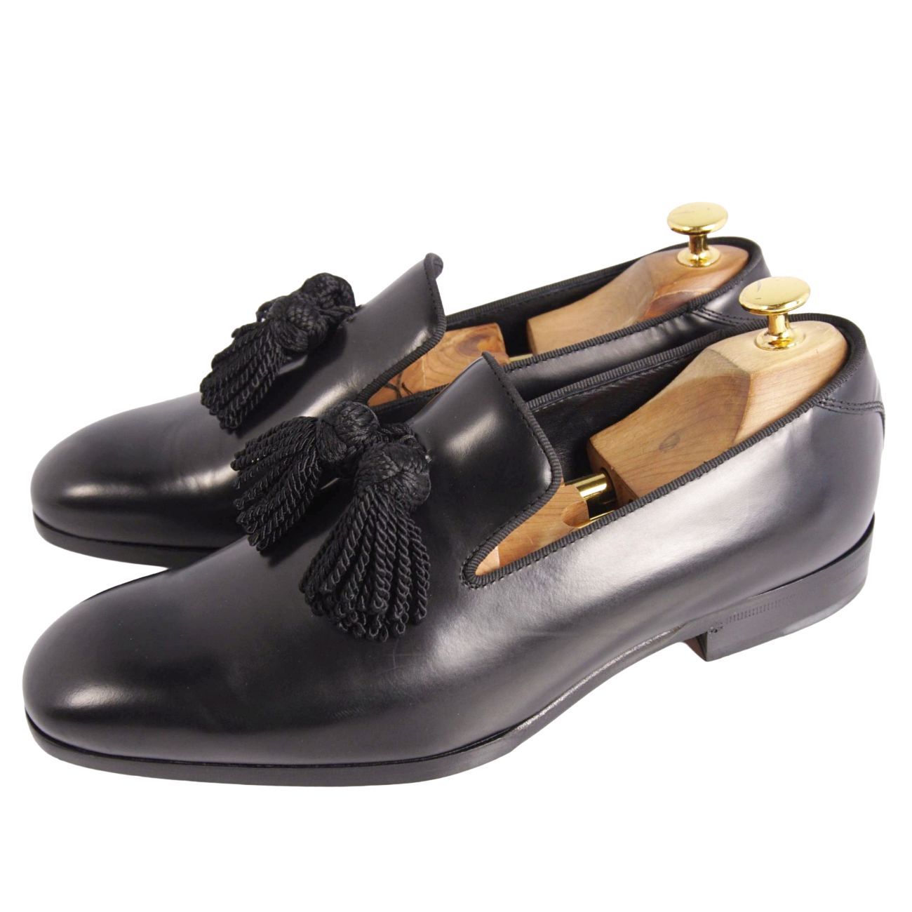 美品 ジミーチュウ JIMMY CHOO ローファー スリッポン タッセル ビジ 