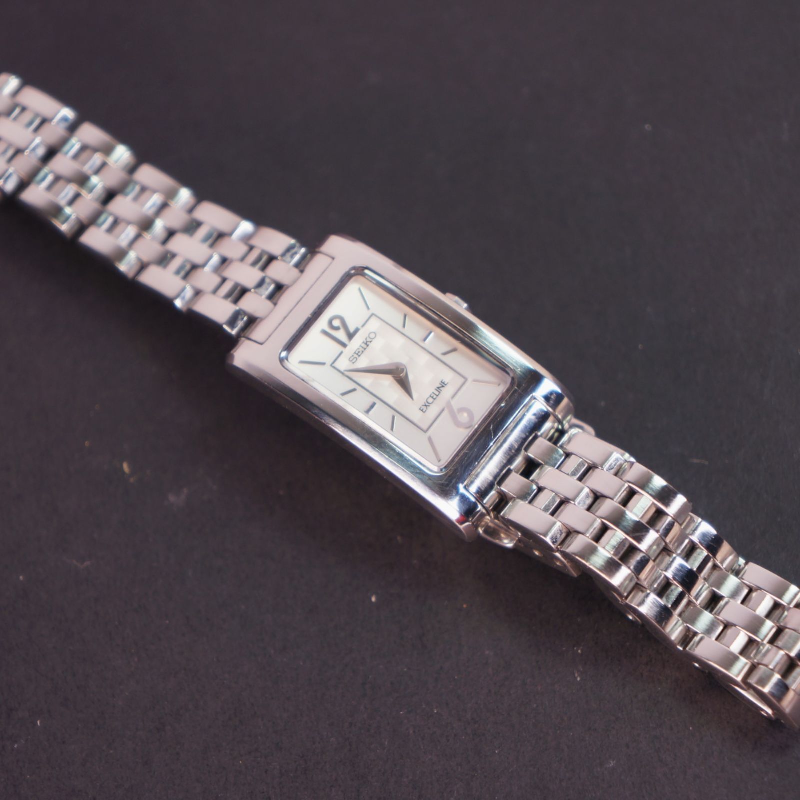 稼働品】 SEIKO EXCELINE レクタンギュラー レディース腕時計 電池交換