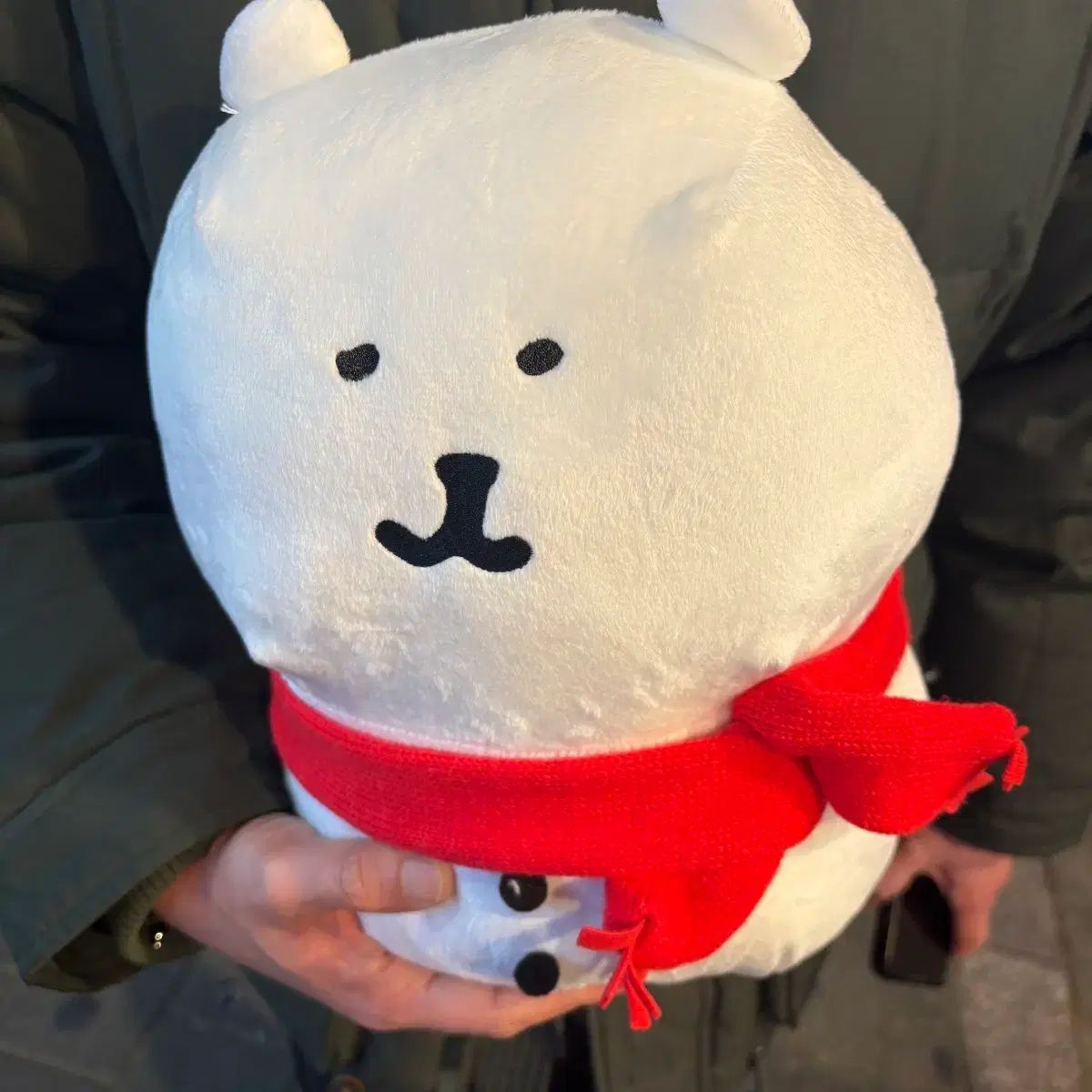 自分ツッコミくま 冬越し マフラー 雪だるま ぬいぐるみ 27cm - メルカリ