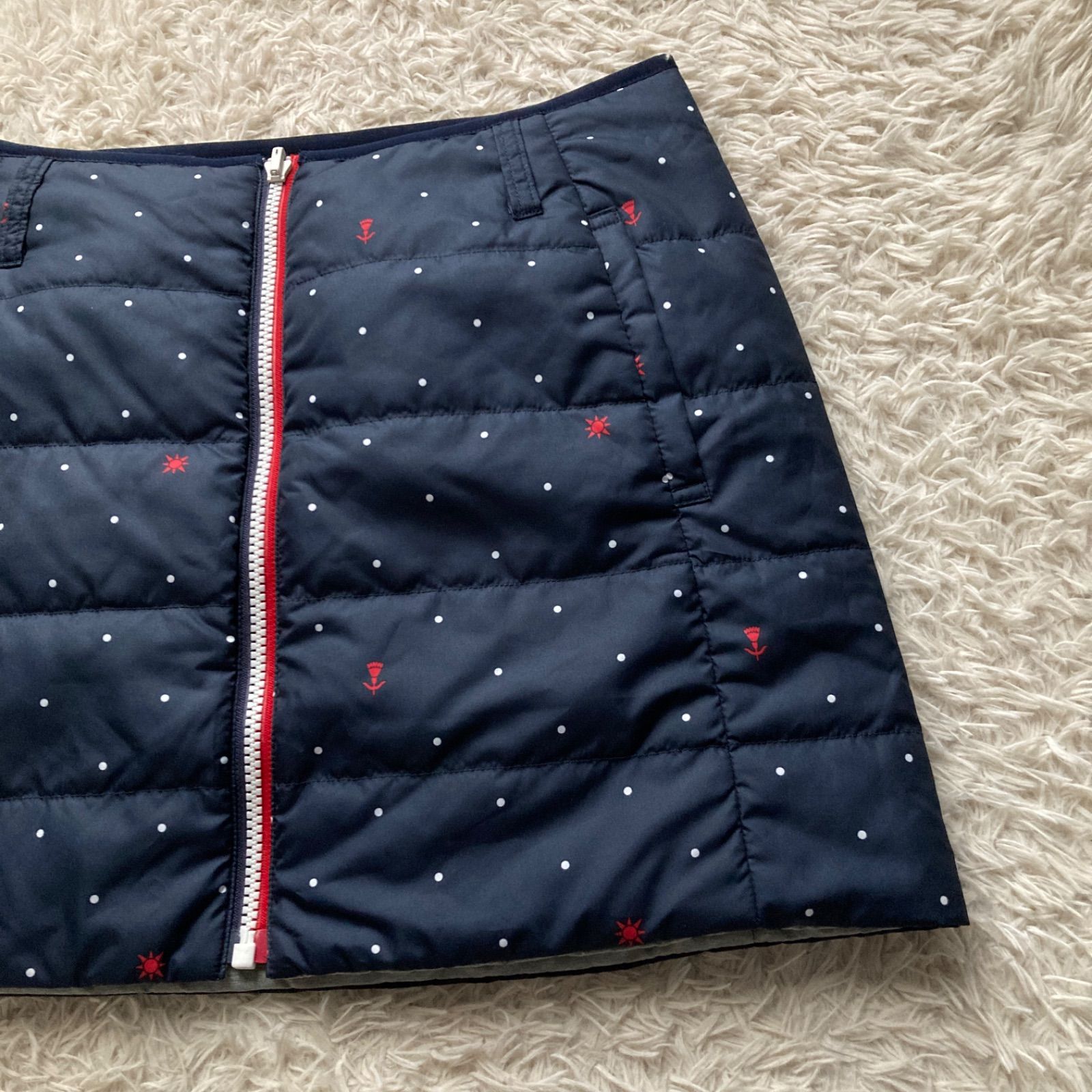 美品 キャロウェイ Callaway 中綿 ミニスカート リバーシブル 防寒