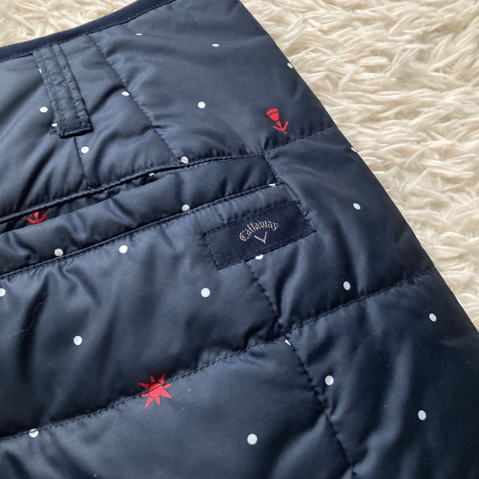美品 キャロウェイ Callaway 中綿 ミニスカート リバーシブル 防寒