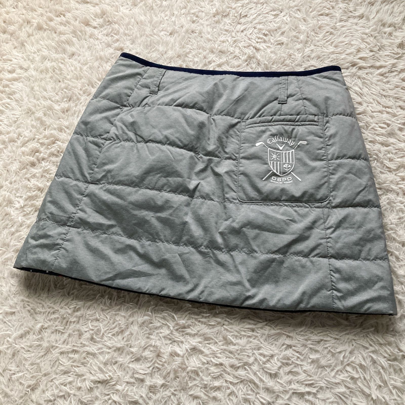 美品 キャロウェイ Callaway 中綿 ミニスカート リバーシブル 防寒