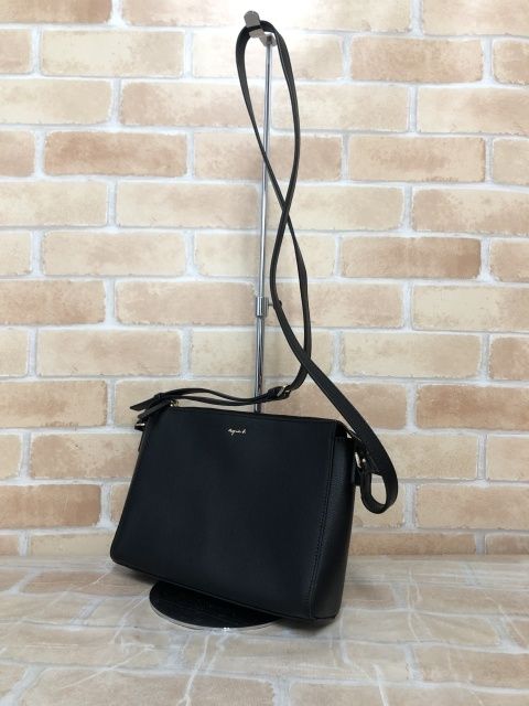 中古】 agnes b. アニエスベー ショルダーバック IS11HZ-04 ブラック