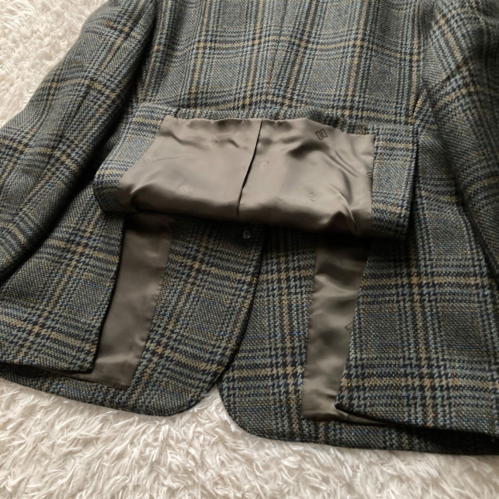 美品 DAKS ダックス テーラードジャケット スーツ チェック 格子柄