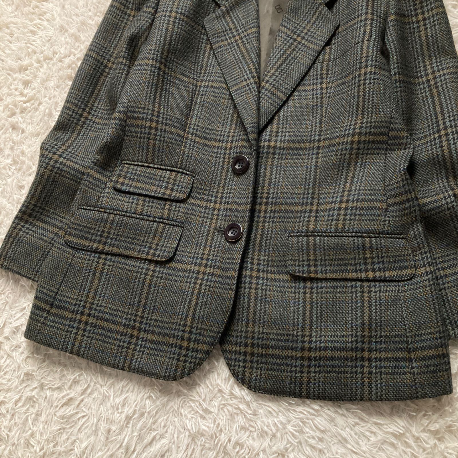 美品 DAKS ダックス テーラードジャケット スーツ チェック 格子柄