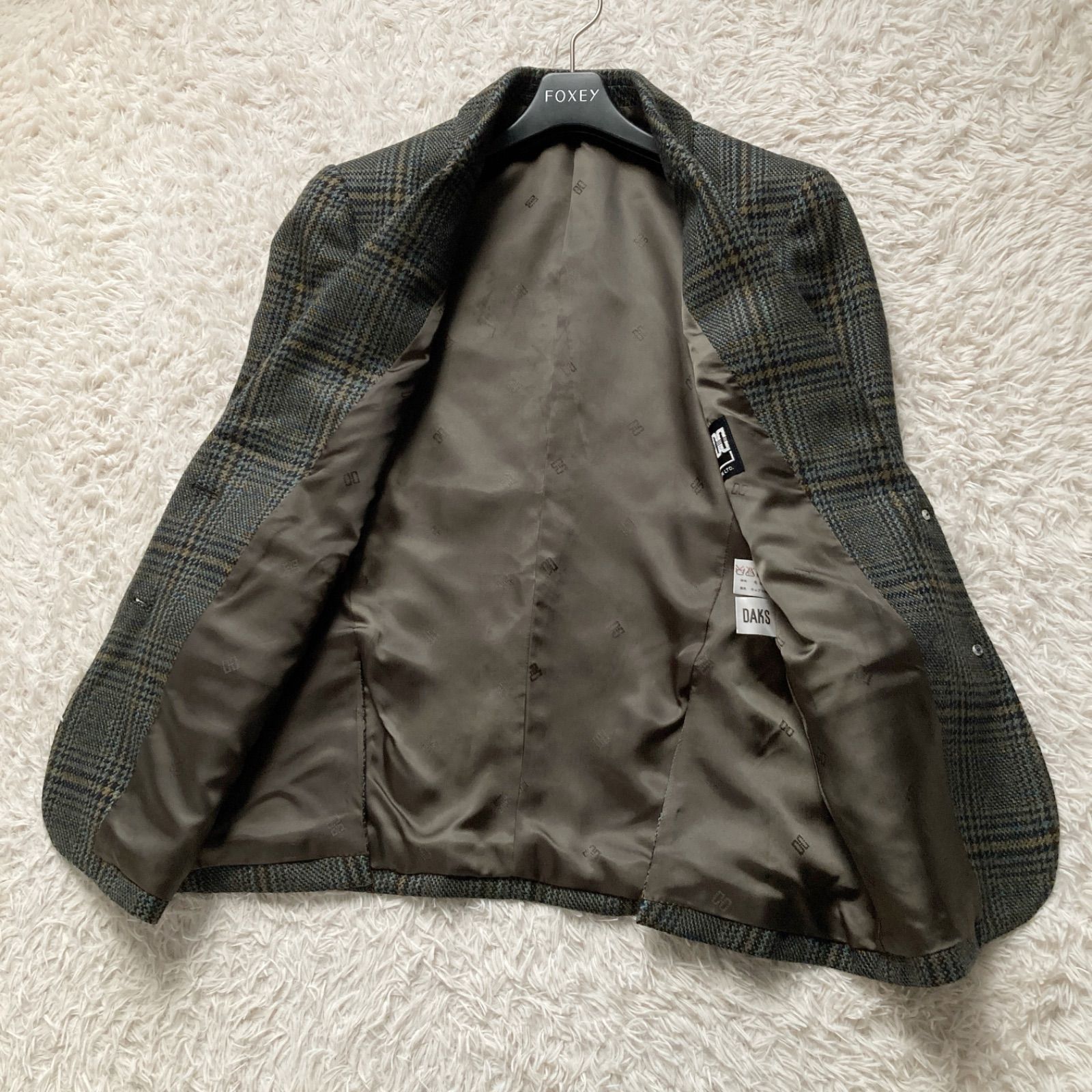 美品 DAKS ダックス テーラードジャケット スーツ チェック 格子柄