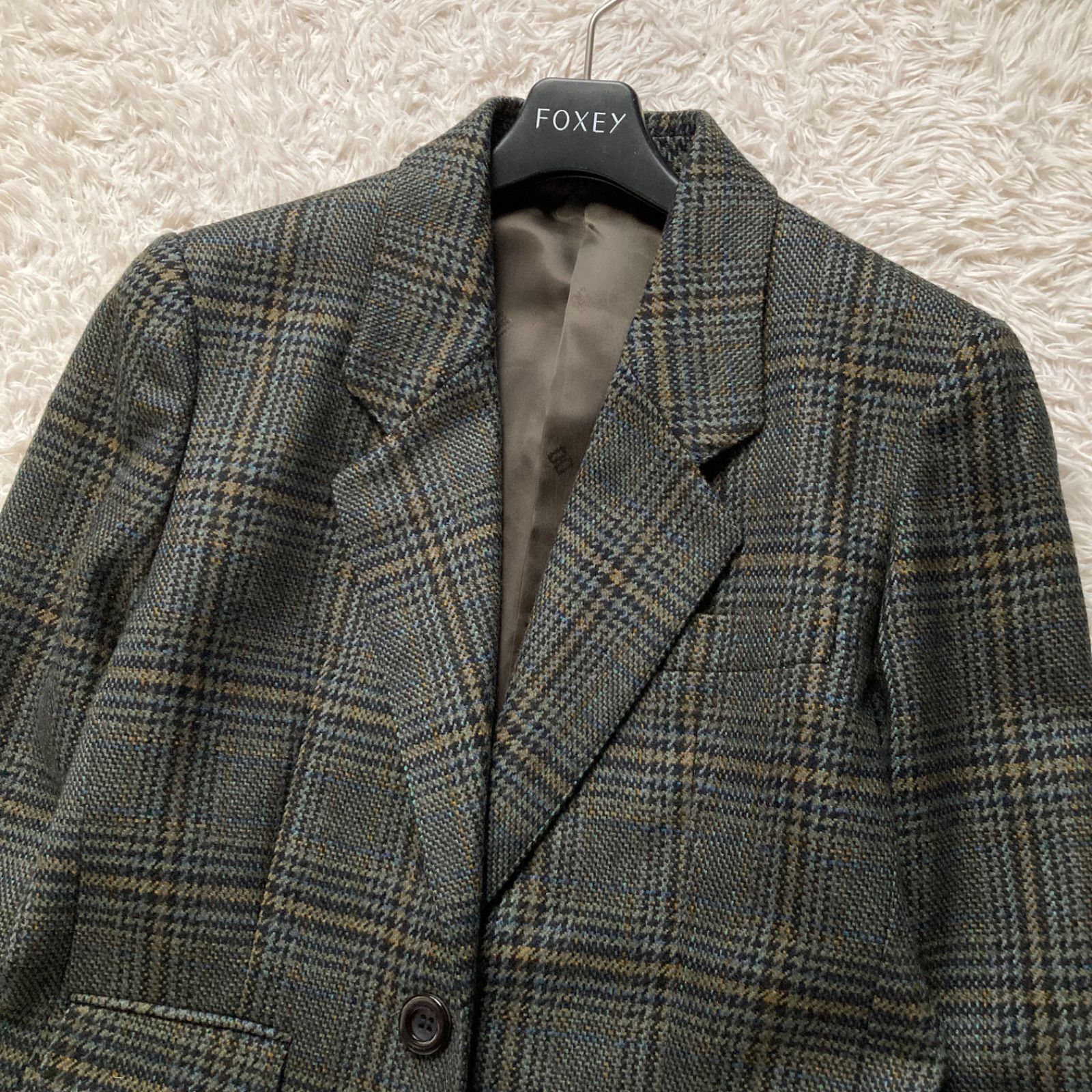 美品 DAKS ダックス テーラードジャケット スーツ チェック 格子柄