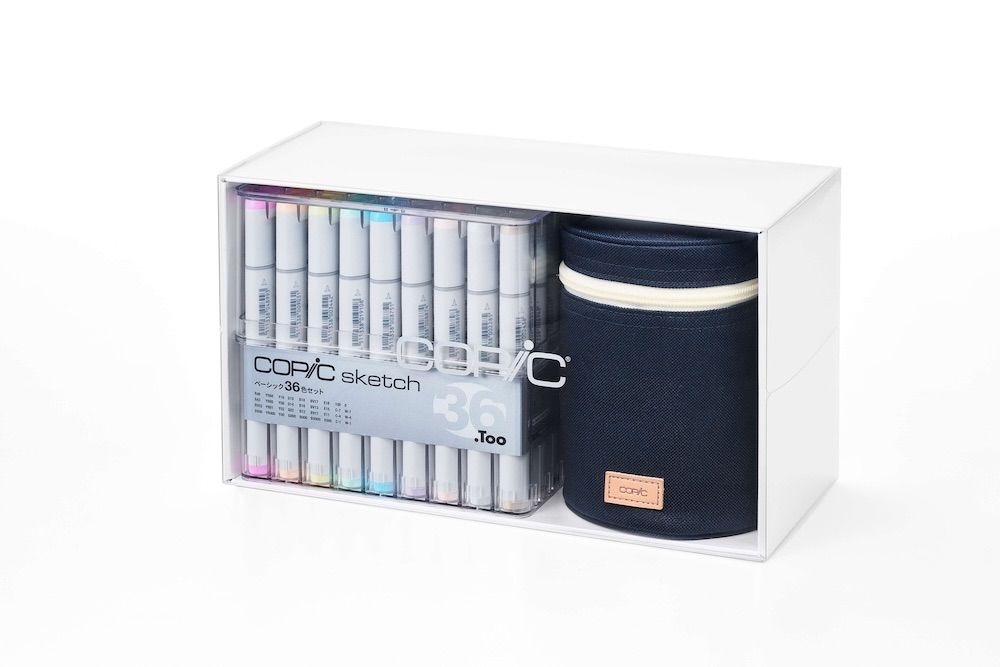 Copic Sketch 36色セット ネイビーブルー ポーチ付き Copic Sketch 36色セット ネイビーブルー ポーチ付き - メルカリ