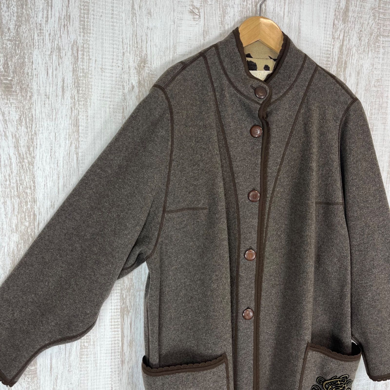 伊太利屋 イタリヤ ロゴ刺繍 スタンドカラー レース アニマル