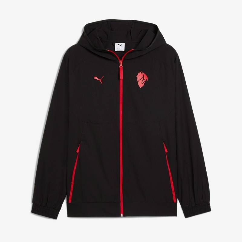 【送料無料・匿名配送】PUMA プーマ ACミラン 25/26 プレマッチ ウーブン ジャケット 黒 赤 並行輸入 新品 正規品 デビル
