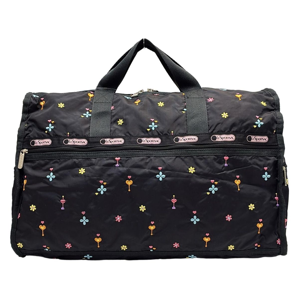 LESPORTSAC(レスポートサック) ボストンバッグ - 黒×オレンジ×マルチ