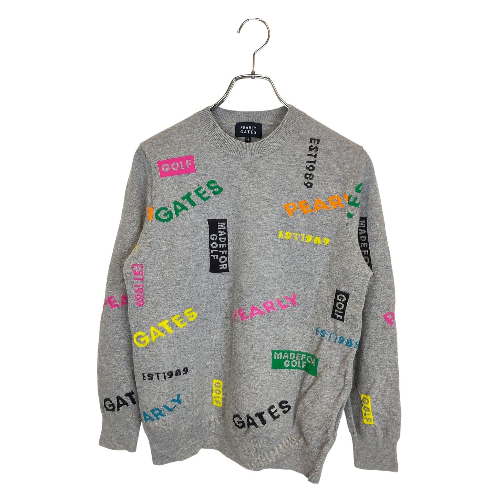 PEARLY GATES パーリーゲイツ ゴルフ 22AW 総柄 羊毛 カシミヤ 長袖