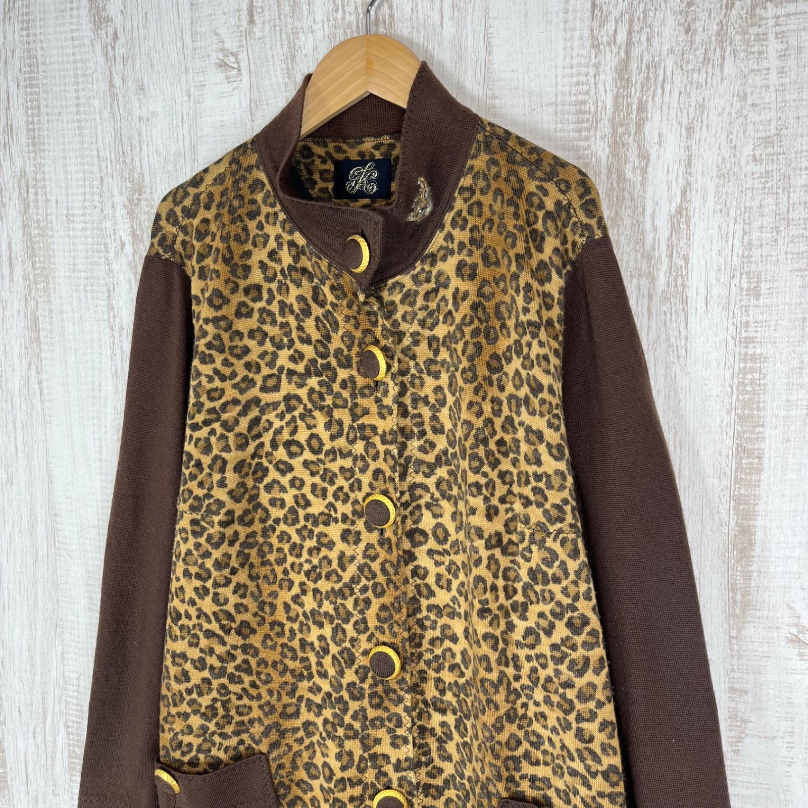 伊太利屋 イタリヤ ロゴプリント ラインストーン レオパード ヒョウ柄