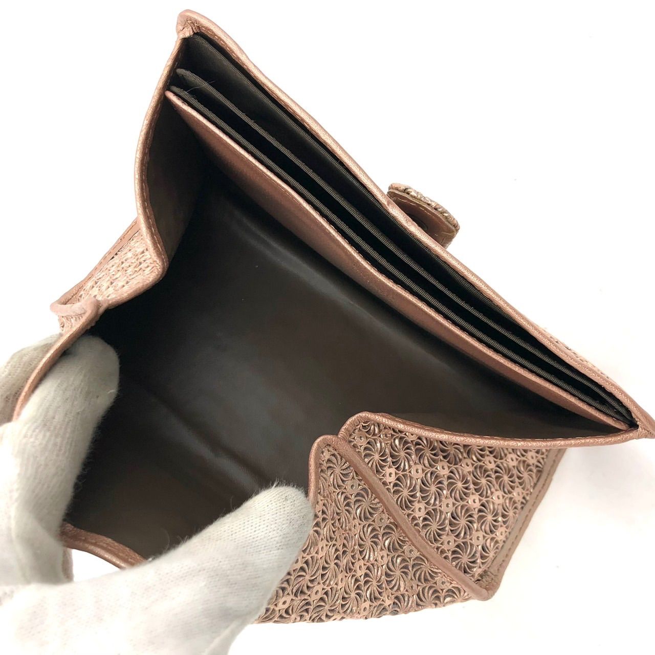 新品未使用 ヒロコハヤシ 長財布 ジラソーレ ピンクゴールド レザー 箱