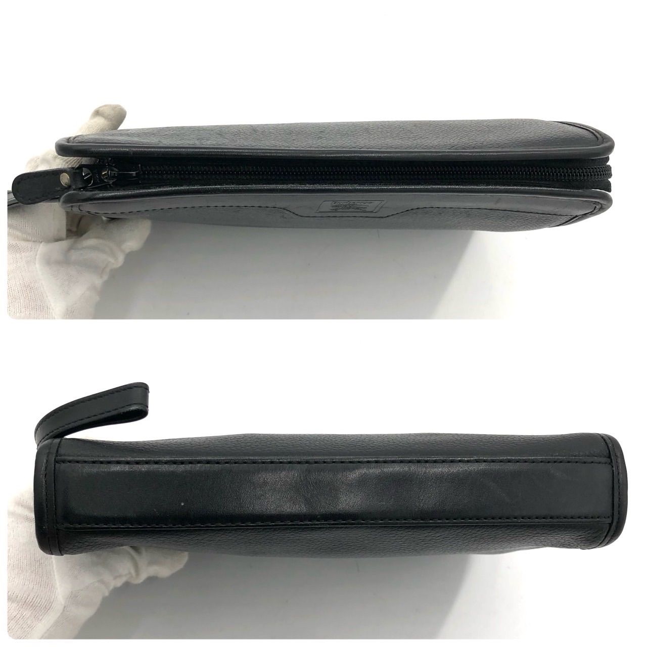 Burberrys バーバリー セカンドバッグ クラッチバッグ レザー 黒 ノバ