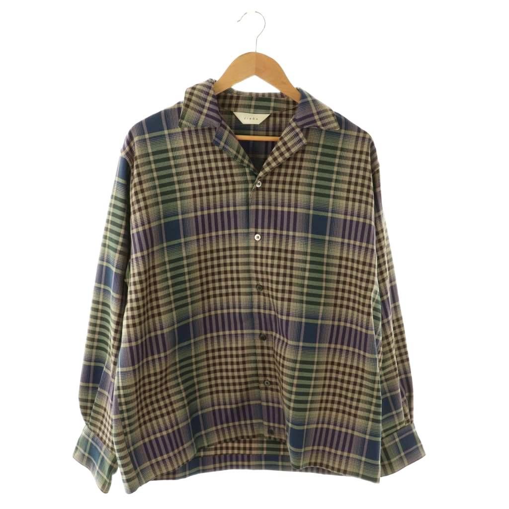 ジエダ Jieda CHECK OPEN COLLAR SHIRTシャツ チェック 長袖 2