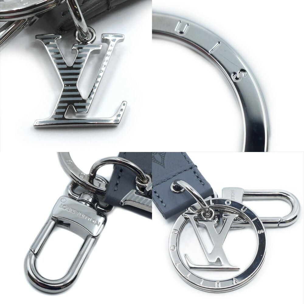 栄】ルイヴィトン M82373 キーホルダー ドラゴンヌ グレー レザー