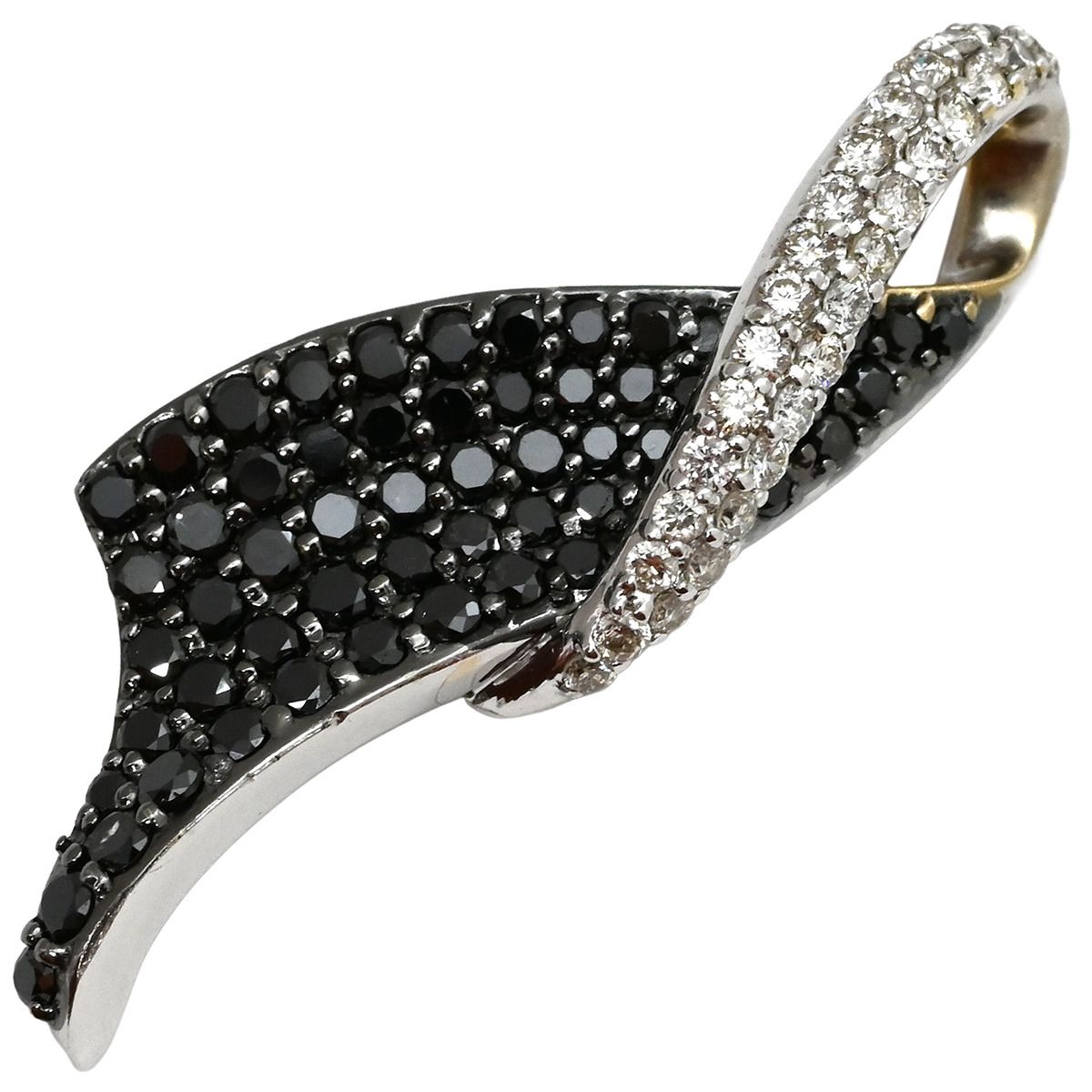 ペンダントトップ ダイヤ ブラックダイヤ 0.31ct 0.93ct ホワイト