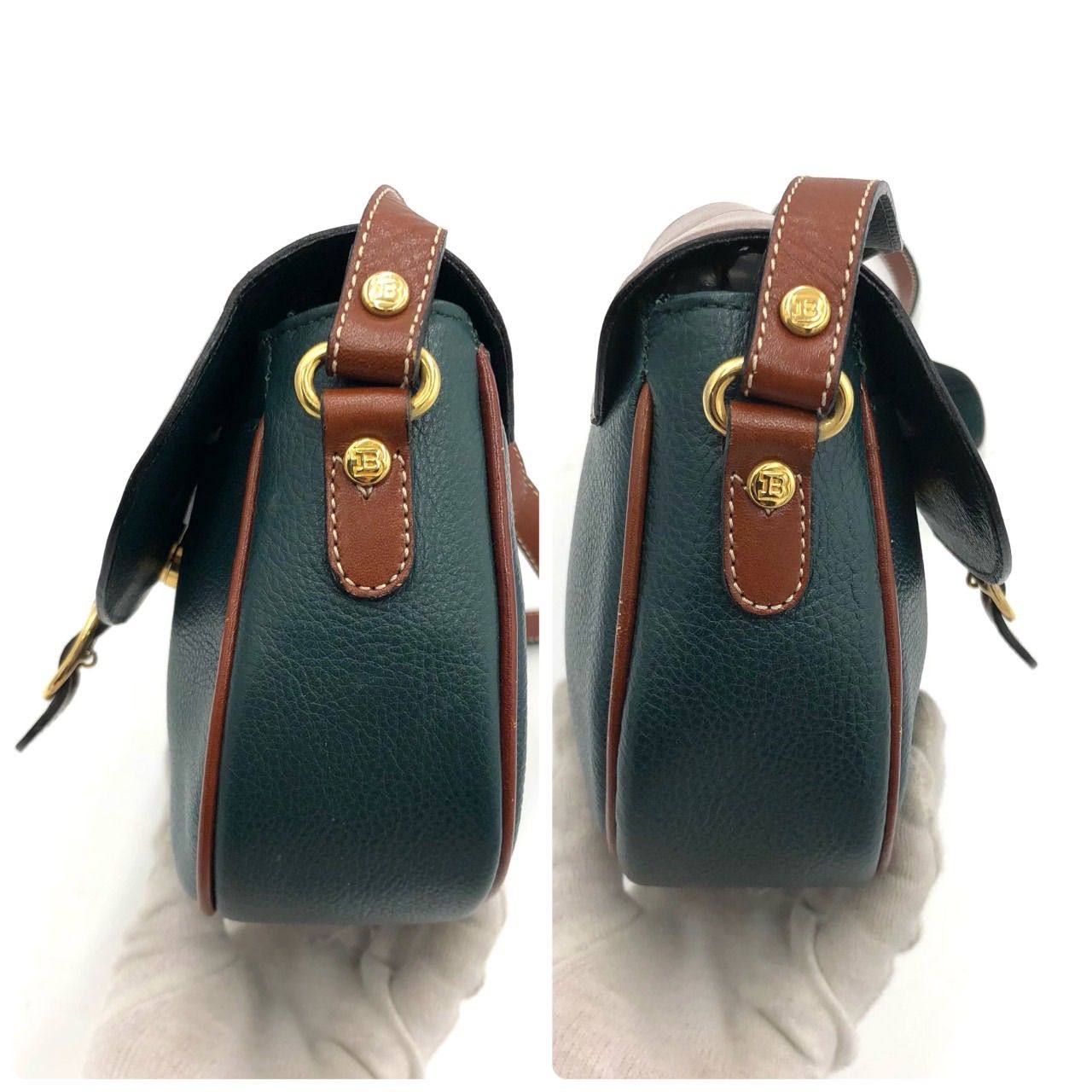 バリー ショルダーバッグ 茶 ポシェット 美品 g906 バリー ショルダー 