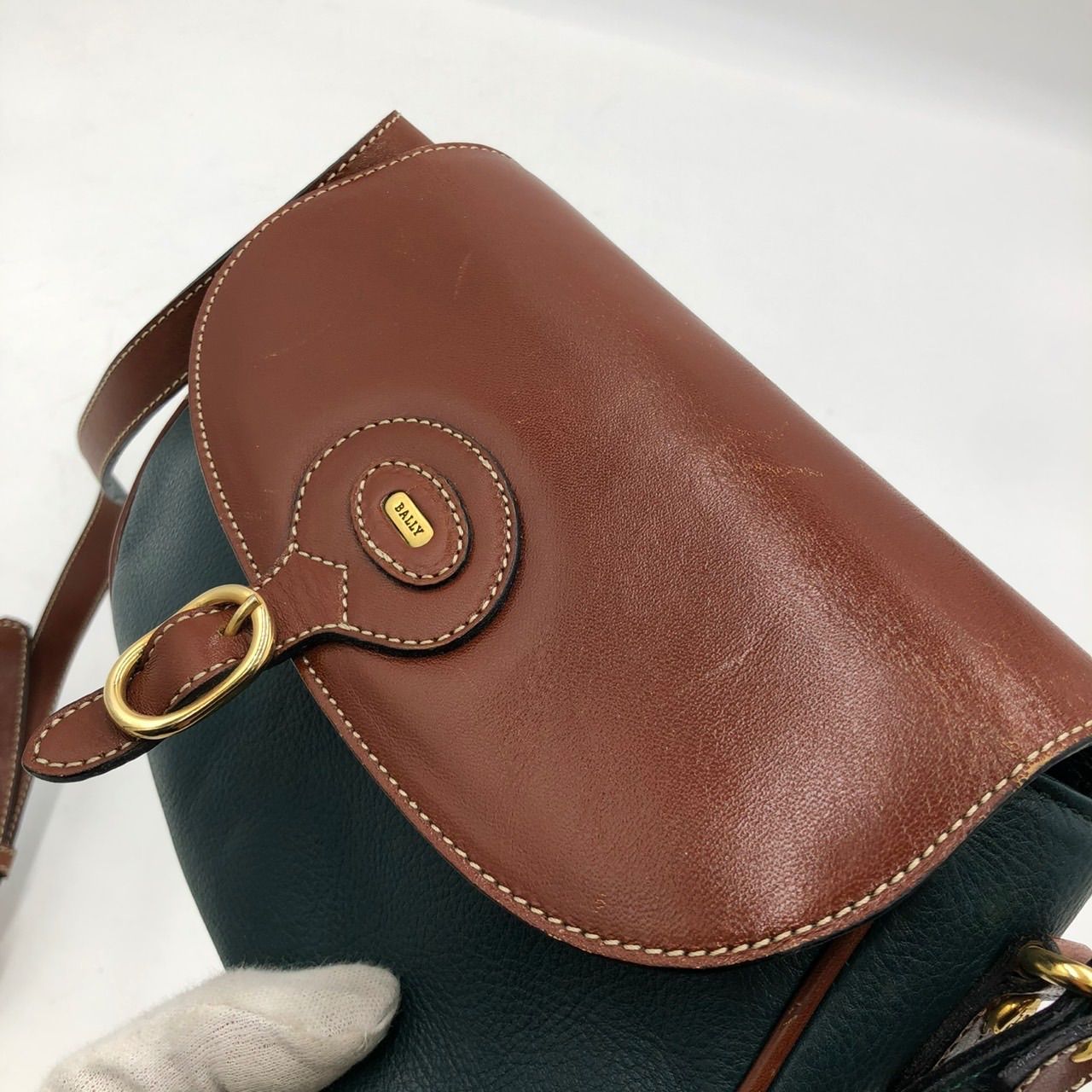 バリー ショルダーバッグ 茶 ポシェット 美品 g906 バリー ショルダー 