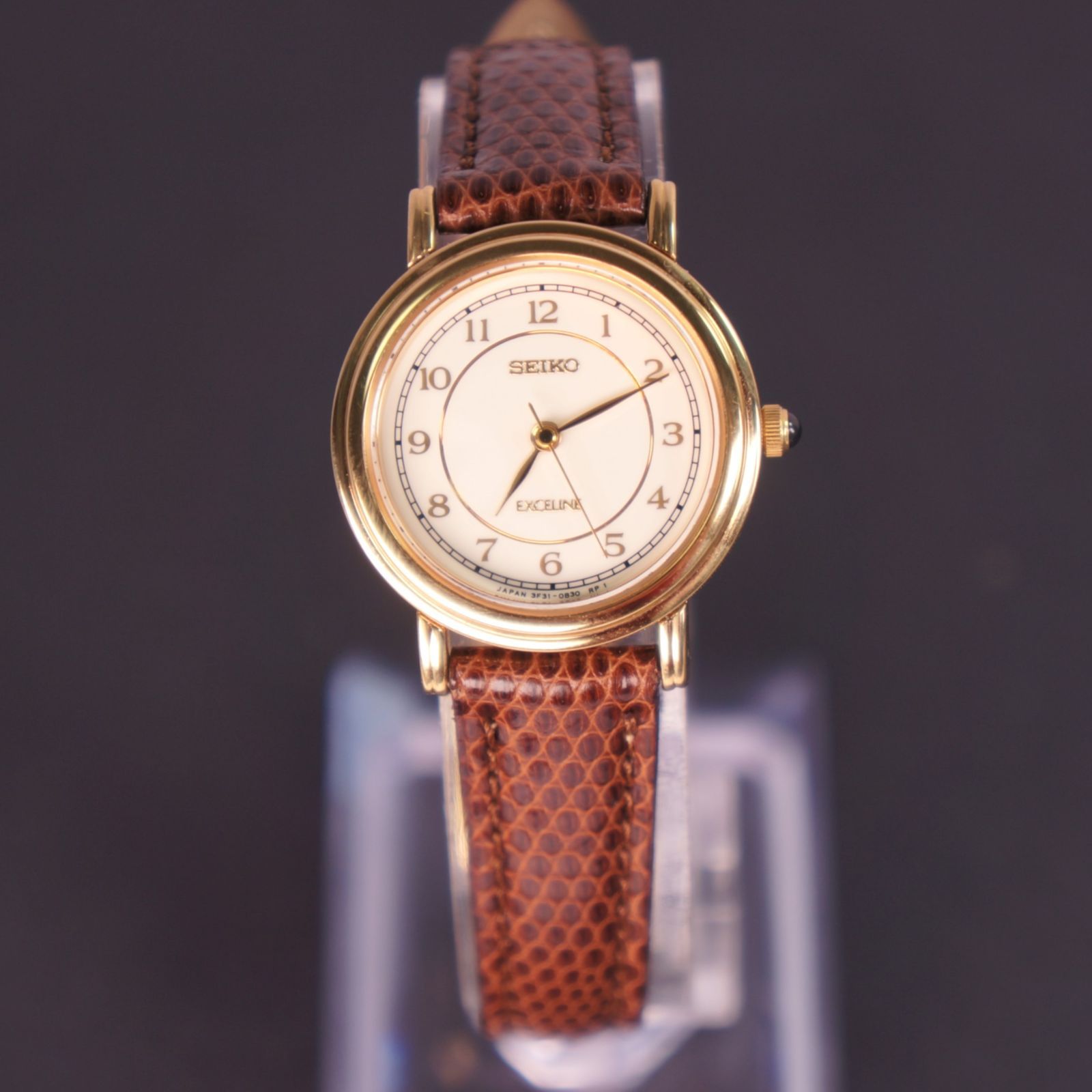 稼働美品】セイコー EXCELINE ASGP アンティーク腕時計 新品ベルト