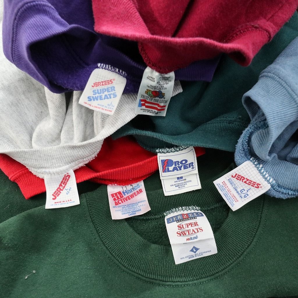 古着卸 まとめ売り USA製 スウェット 7枚セット (メンズ L ) ラグラン