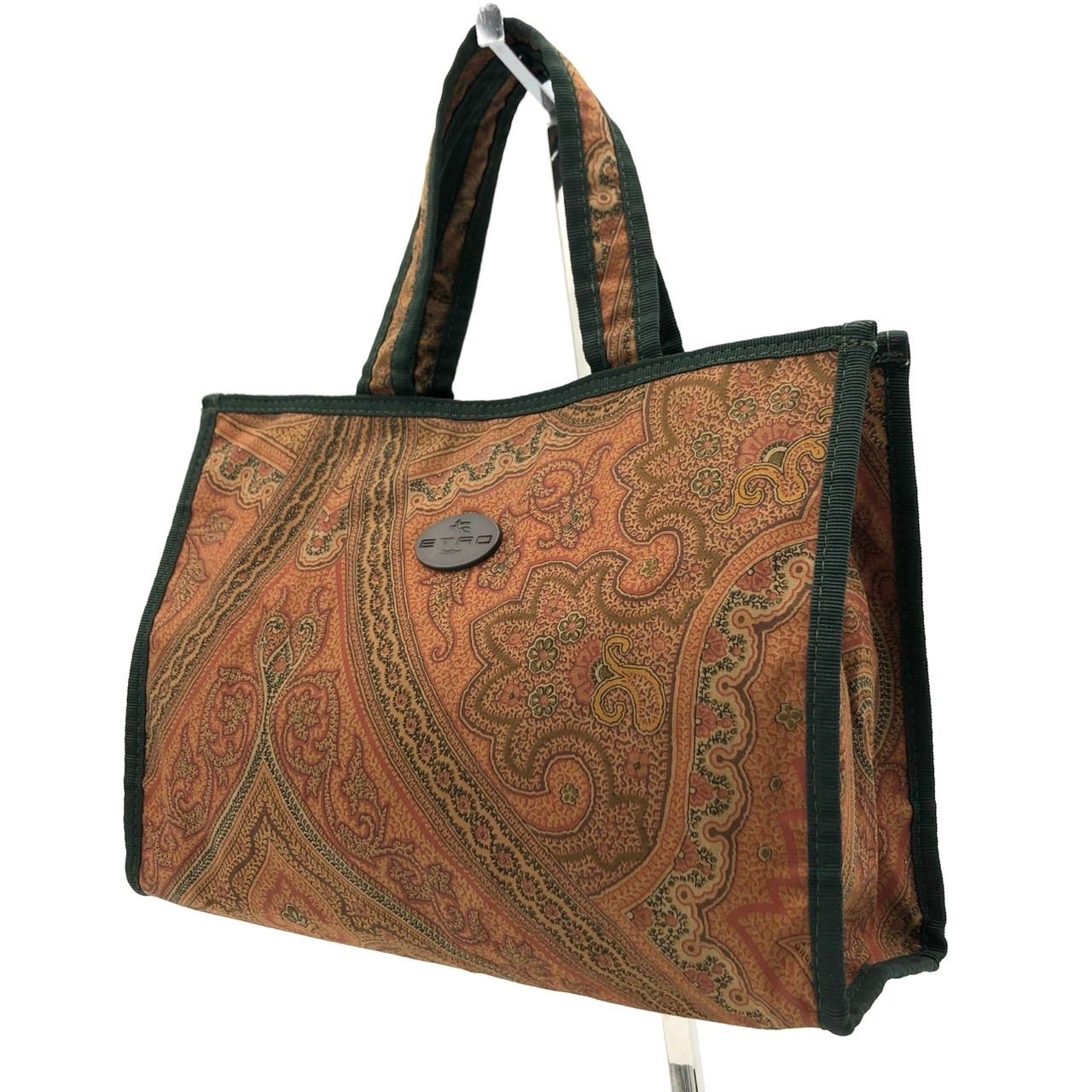ETRO エトロ ミニ トートバッグ ハンドバッグ ペイズリー柄 ナイロン