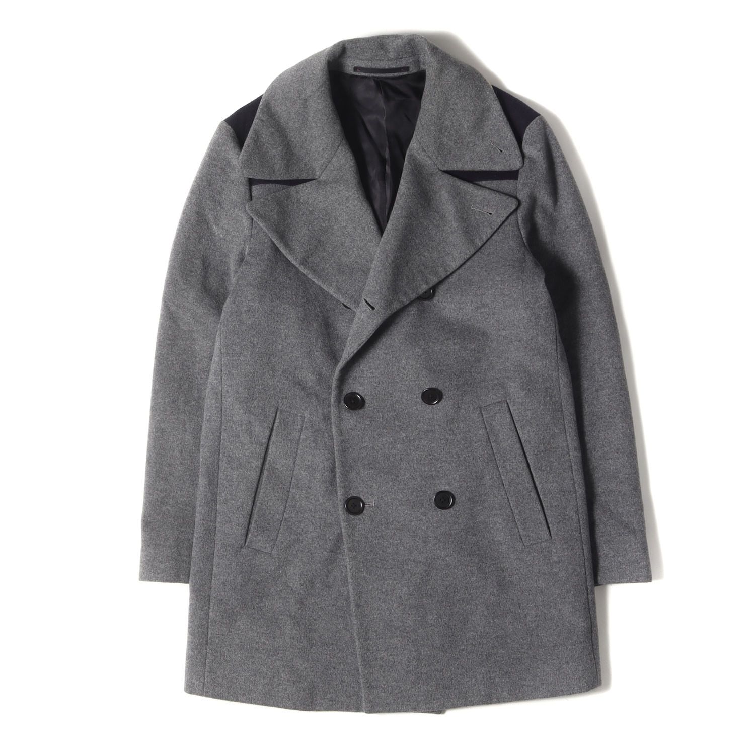 Paul Smith ポールスミス コート グレー×ネイビー サイズ:M | メルトン