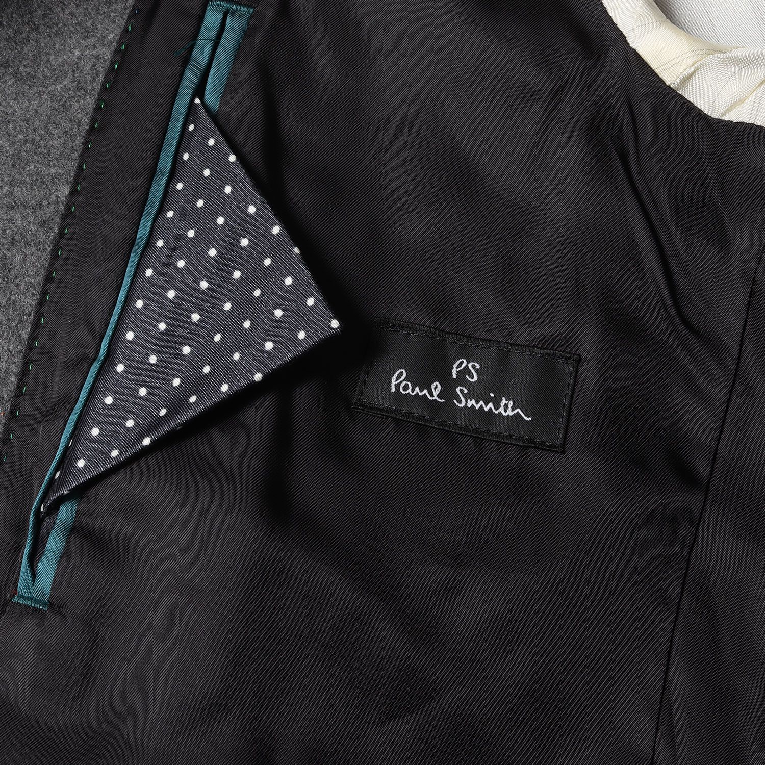 Paul Smith ポールスミス コート グレー×ネイビー サイズ:M | メルトン