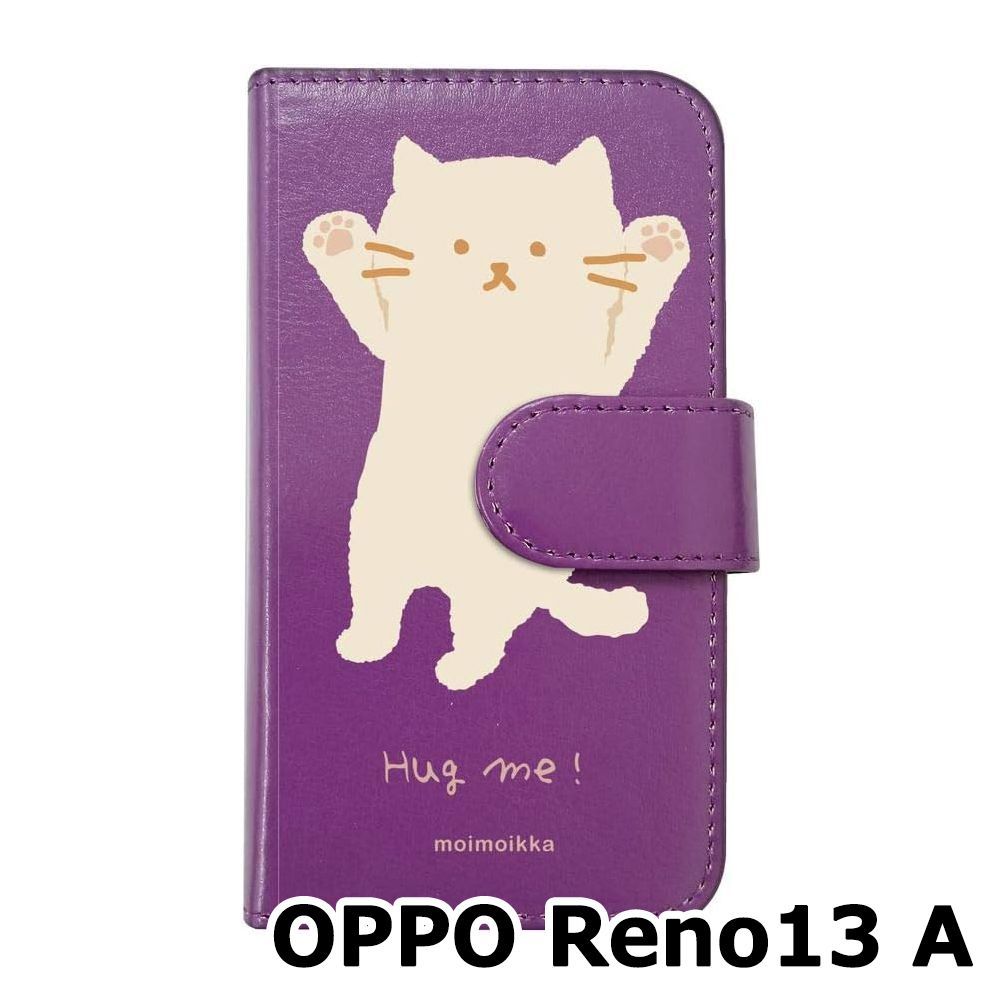 新品未使用】 OPPO Reno13 A スマホケース 手帳型 (色：パープル×柄