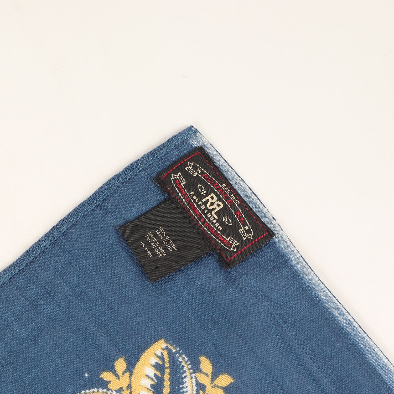 RRL ダブルアールエル | フラワー チェック ストール | ネイビー 紺