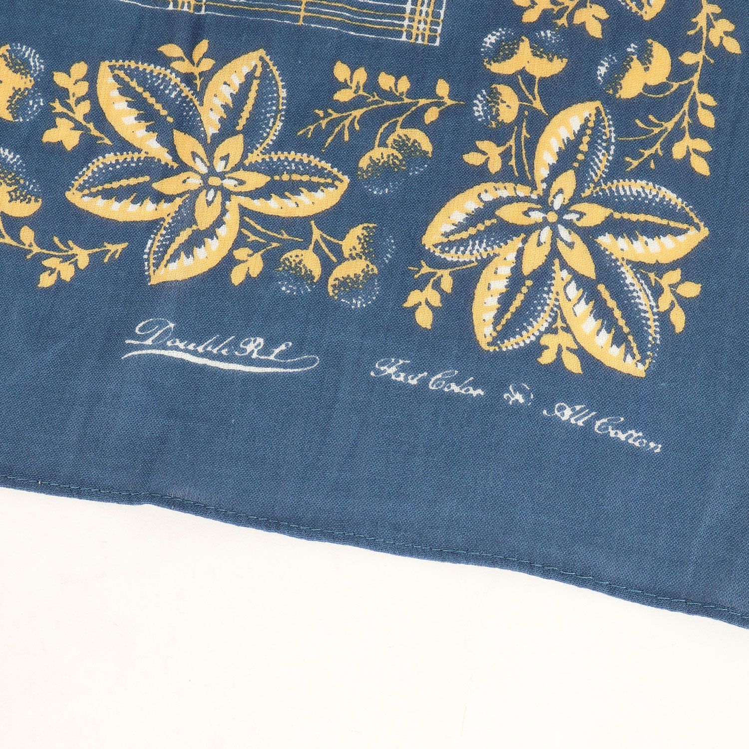 RRL ダブルアールエル | フラワー チェック ストール | ネイビー 紺