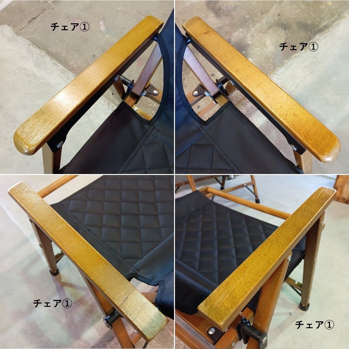 ◇QUICKCAMP(クイックキャンプ) ウッドローチェア(ブラック) QC-WLC 耐