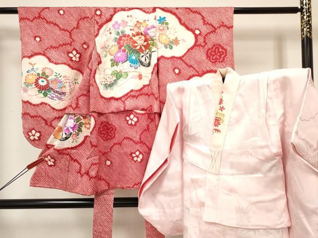 平和屋着物[]七五三 女の子 3歳 祝着 三つ身 長襦袢(袷・半衿刺繍