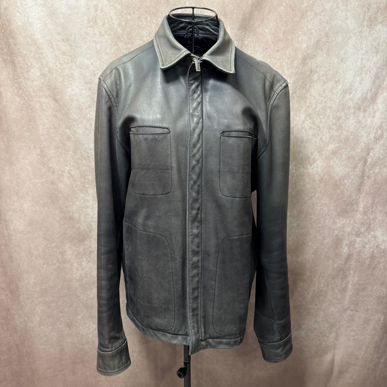 ✨COMME CA DU MODE MEN コムサデモードメン レザージャケット グレー