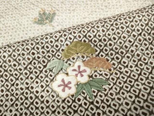 平和屋着物●豪華色留袖　総絞り　刺繍　草花丸文　暈し染め　金糸　正絹　逸品　未使用　CABD0001ut 平和屋着物○豪華色留袖 総絞り 刺繍 草花丸文 暈し染め 金糸 正絹
