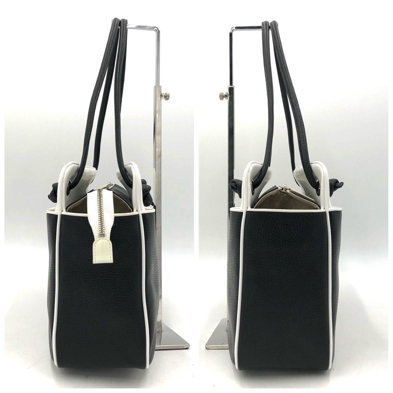 【Courrèges】クレージュ ロゴ トートバッグ / ハンドバッグ ブラック courreges（クレージュ） ハンドバッグ REEDITION BAGUETTE