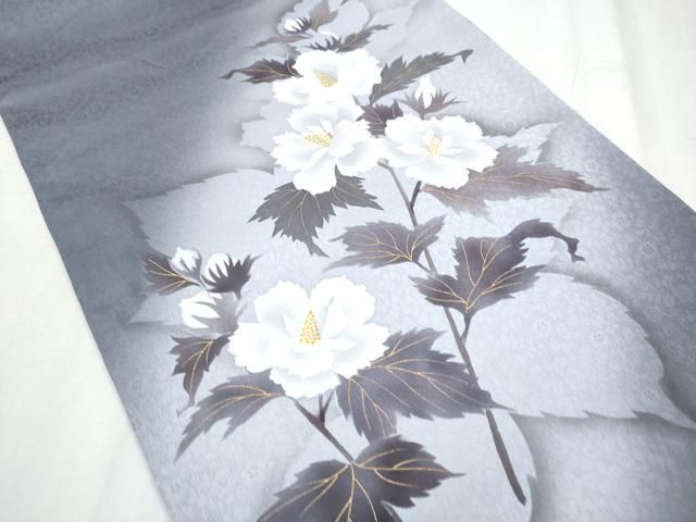 平和屋着物○京の匠日展作家 丹下雄介 太鼓柄袋帯 枝牡丹 金彩 正絹